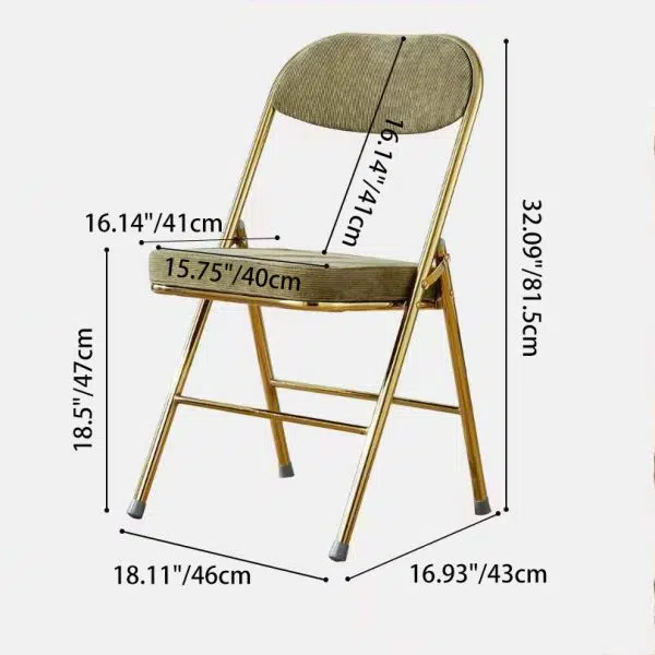 Contemporary Nordic Square Velvet Upholstered Metal Foldable Vanity Stool Backrest Footrest For Bedroom - Image 3