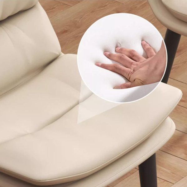 Contemporary Luxury Square Leather Upholstered Metal Dining Chair Backrest For Dining Room - Image 5