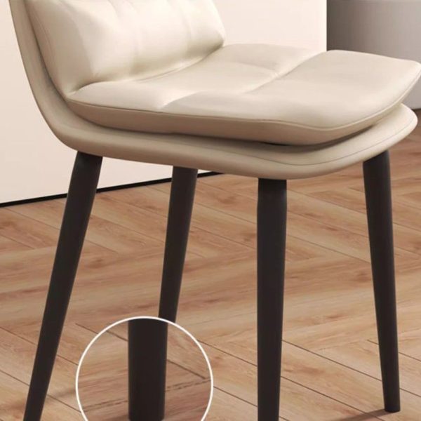 Contemporary Luxury Square Leather Upholstered Metal Dining Chair Backrest For Dining Room - Image 7