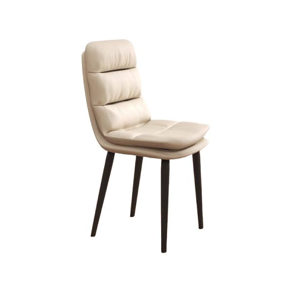 Contemporary Luxury Square Leather Upholstered Metal Dining Chair Backrest For Dining Room - Image 17