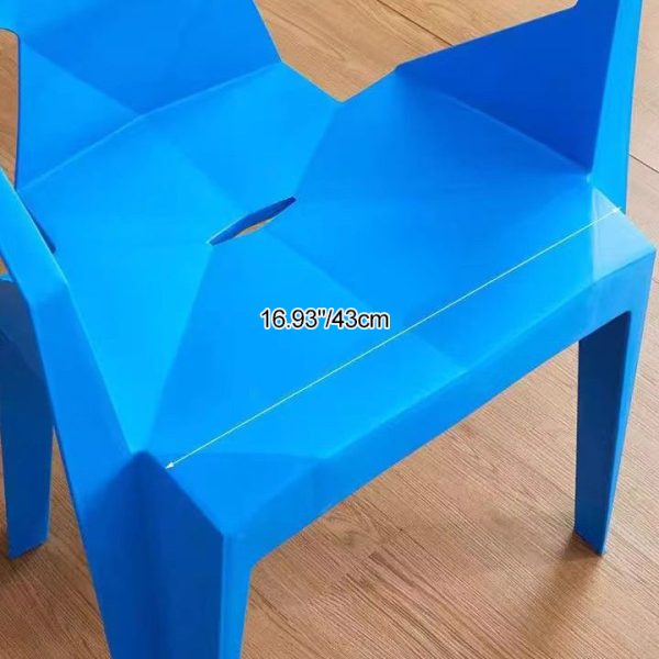 Contemporary Geometric Angular Diamond Form Plastic Stackable Dining Chair Backrest For Dining Room - Image 4
