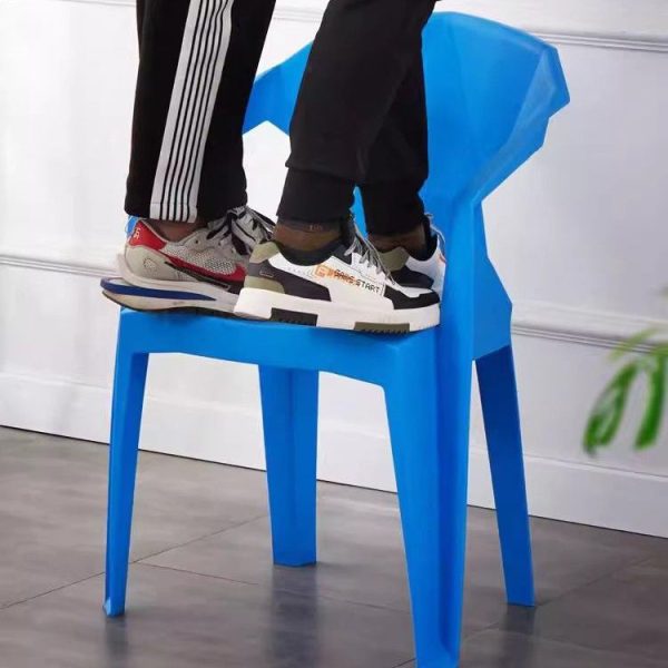 Contemporary Geometric Angular Diamond Form Plastic Stackable Dining Chair Backrest For Dining Room - Image 7
