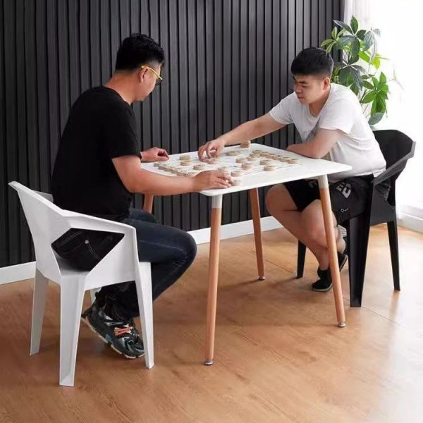 Contemporary Geometric Angular Diamond Form Plastic Stackable Dining Chair Backrest For Dining Room - Image 18