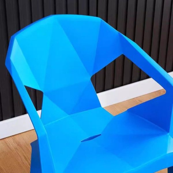 Contemporary Geometric Angular Diamond Form Plastic Stackable Dining Chair Backrest For Dining Room - Image 5