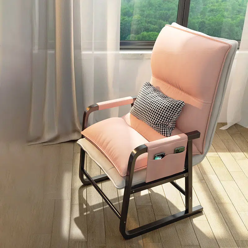 DFM-Chair-FL04471-1.jpg Contemporary Nordic Double-Layer Tech Fabric Upholstered Desk Chair Adjustable Backrest Armrest For Home Office - Image 1