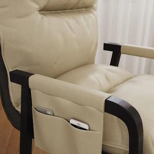 Contemporary Nordic Double-Layer Tech Fabric Upholstered Desk Chair Adjustable Backrest Armrest For Home Office - Image 7