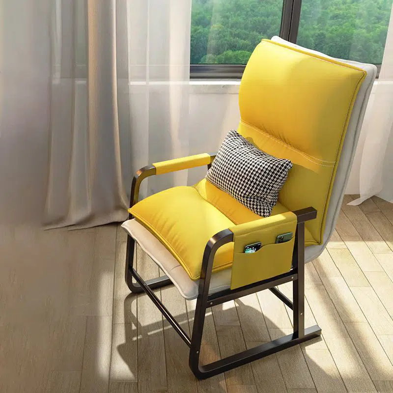 DFM-Chair-FL04471-2.jpg Contemporary Nordic Double-Layer Tech Fabric Upholstered Desk Chair Adjustable Backrest Armrest For Home Office - Image 2