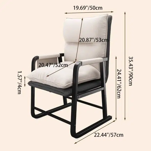 Contemporary Nordic Double-Layer Tech Fabric Upholstered Desk Chair Adjustable Backrest Armrest For Home Office - Image 4