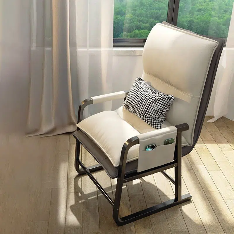 DFM-Chair-FL04471-5.jpg Contemporary Nordic Double-Layer Tech Fabric Upholstered Desk Chair Adjustable Backrest Armrest For Home Office - Image 11