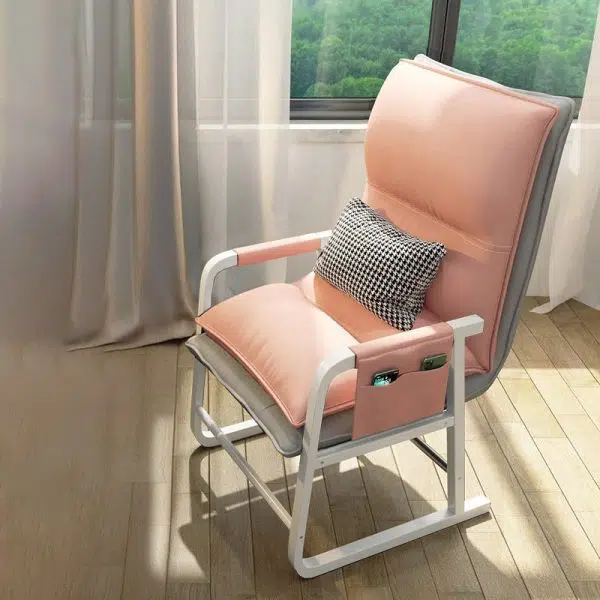 Contemporary Nordic Double-Layer Tech Fabric Upholstered Desk Chair Adjustable Backrest Armrest For Home Office - Image 13