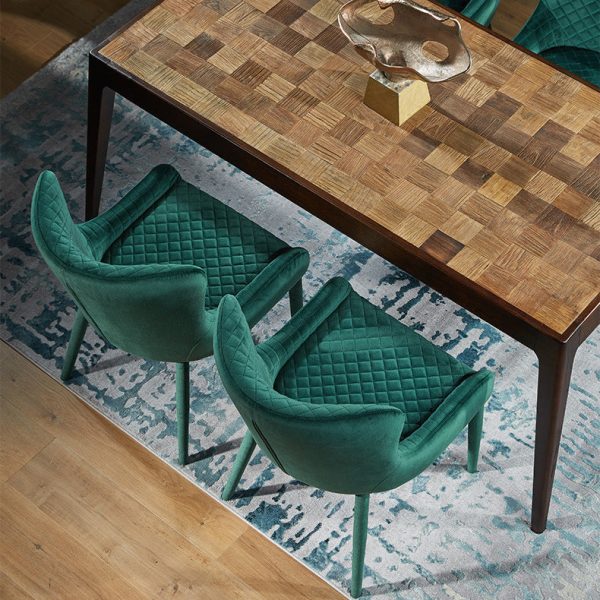 Contemporary Luxury Square Velvet Solid Wood Frame Dining Chair Wingback For Dining Room - Image 14