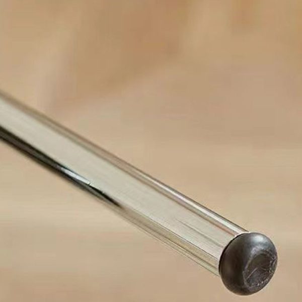 Contemporary Scandinavian Round Leather Iron Legs Stackable Dining Chair Backrest For Dining Room - Image 5