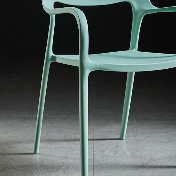 Contemporary Nordic Square Plastic Stackable Dining Chair Backrest Armrest For Dining Room - Image 7