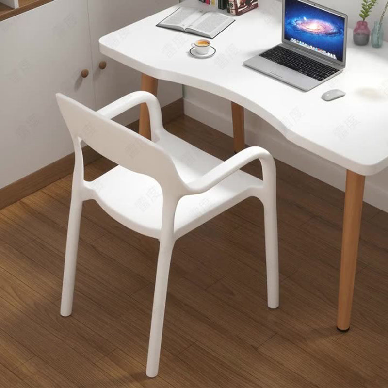 DFM-Chair-FL04590-20.jpg Contemporary Nordic Square Plastic Stackable Dining Chair Backrest Armrest For Dining Room - Image 1