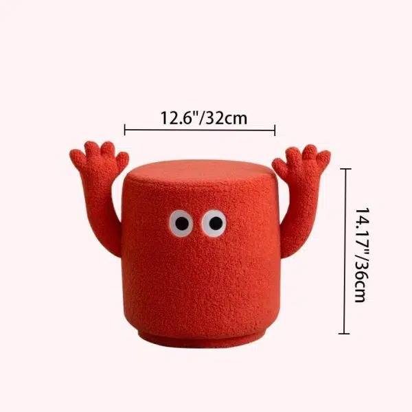 Contemporary Creative Lamb Fleece Cylinder Pouf Footstool For Entryway - Image 3