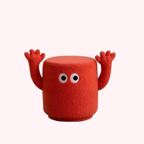 Contemporary Creative Lamb Fleece Cylinder Pouf Footstool For Entryway - Image 14