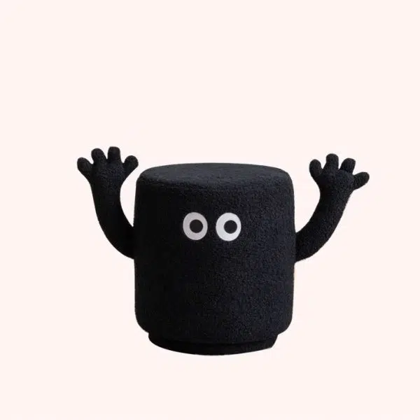 Contemporary Creative Lamb Fleece Cylinder Pouf Footstool For Entryway - Image 15