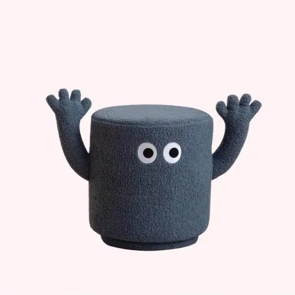 Contemporary Creative Lamb Fleece Cylinder Pouf Footstool For Entryway - Image 16