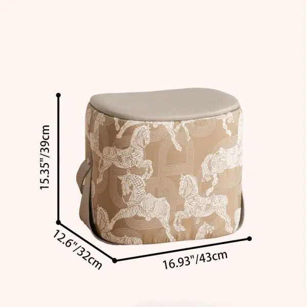 Contemporary Luxury Square Leather Pouf Footstool For Entryway - Image 4