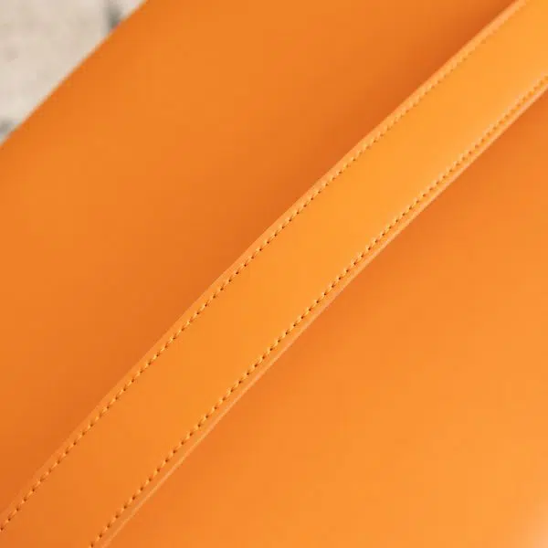 Contemporary Luxury Square Leather Pouf Footstool For Entryway - Image 8