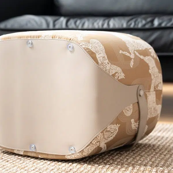 Contemporary Luxury Square Leather Pouf Footstool For Entryway - Image 9
