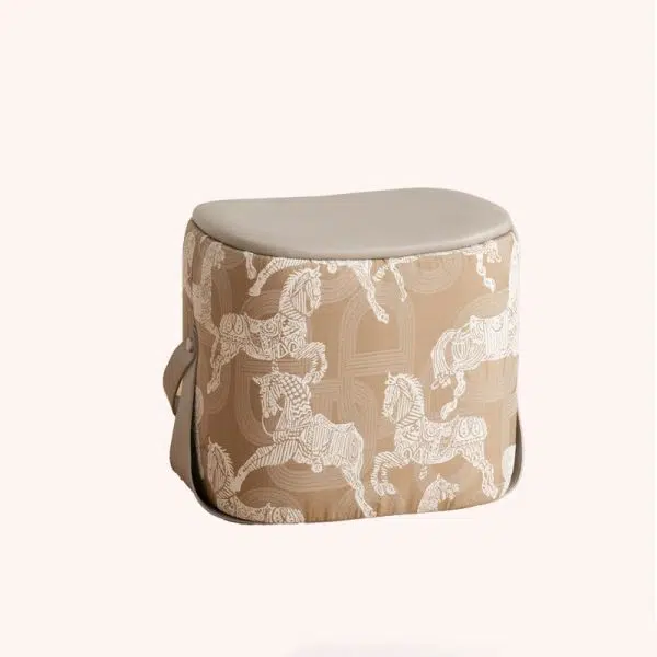 Contemporary Luxury Square Leather Pouf Footstool For Entryway - Image 19