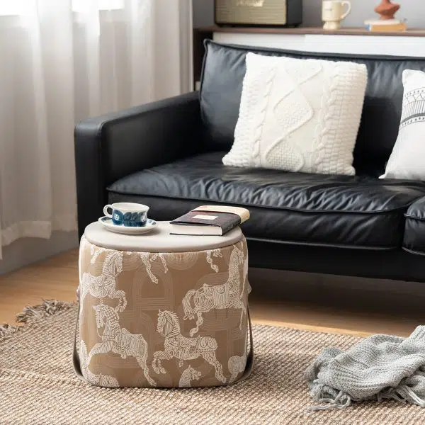 Contemporary Luxury Square Leather Pouf Footstool For Entryway - Image 17