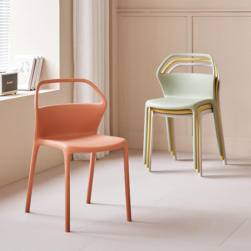 DFM-Chair-FL04757-19.jpg Contemporary Scandinavian Square Plastic Stackable Dining Chair Backrest For Dining Room - Image 1