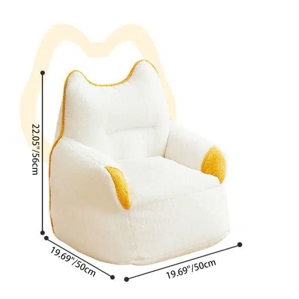 Modern Minimalist Teddy Velvet EPS Rectangular Square Accent Chair Backrest Armrest For Living Room - Image 3