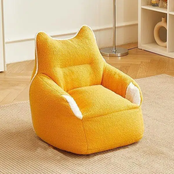 Modern Minimalist Teddy Velvet EPS Rectangular Square Accent Chair Backrest Armrest For Living Room - Image 7