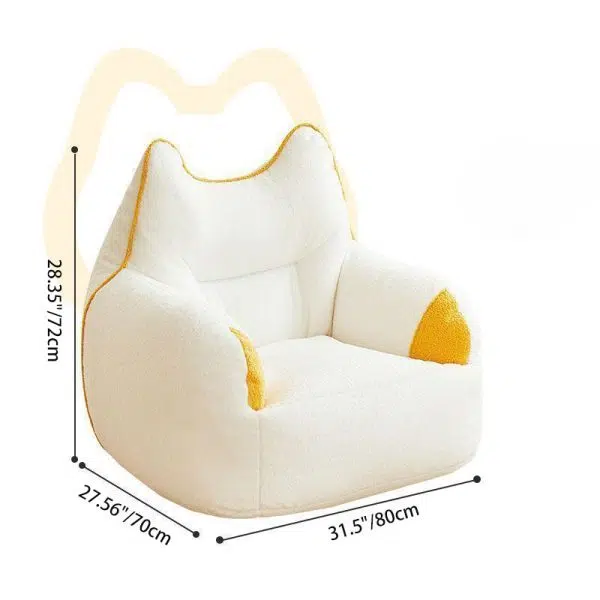 Modern Minimalist Teddy Velvet EPS Rectangular Square Accent Chair Backrest Armrest For Living Room - Image 4