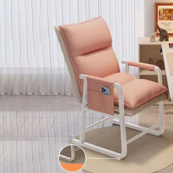 Contemporary Scandinavian Rectangular Square Storage Bag Metal Waterproof Fabric Adjustable Backrest Accent Chair Backrest Armrest For Living Room - Image 15