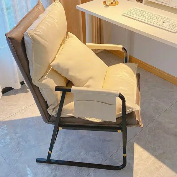 Contemporary Scandinavian Rectangular Square Storage Bag Metal Waterproof Fabric Adjustable Backrest Accent Chair Backrest Armrest For Living Room - Image 2