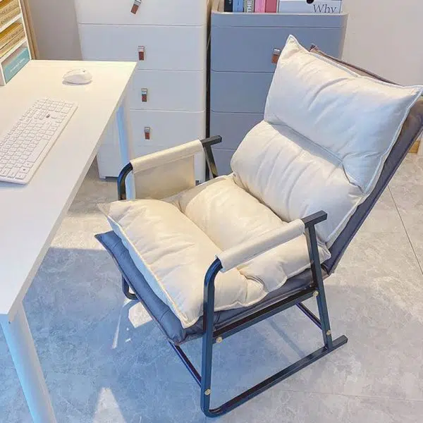 Contemporary Scandinavian Rectangular Square Storage Bag Metal Waterproof Fabric Adjustable Backrest Accent Chair Backrest Armrest For Living Room - Image 3