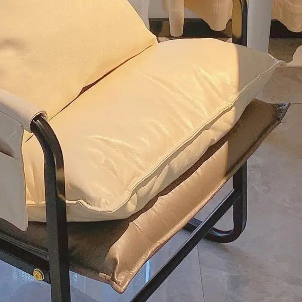 Contemporary Scandinavian Rectangular Square Storage Bag Metal Waterproof Fabric Adjustable Backrest Accent Chair Backrest Armrest For Living Room - Image 4