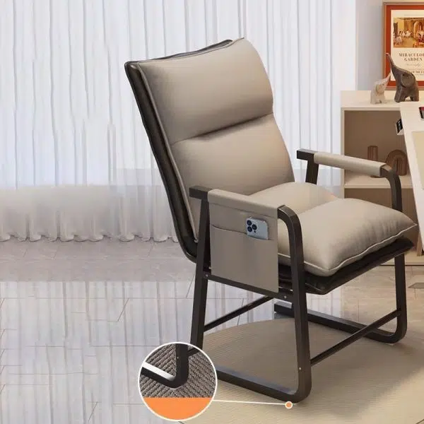 Contemporary Scandinavian Rectangular Square Storage Bag Metal Waterproof Fabric Adjustable Backrest Accent Chair Backrest Armrest For Living Room - Image 9