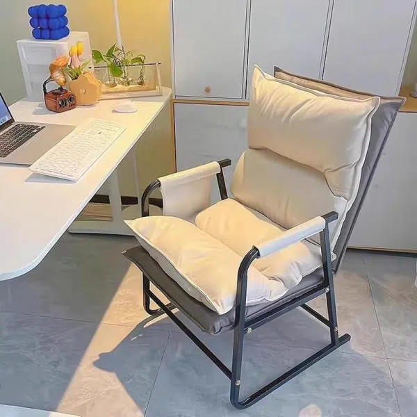 Contemporary Scandinavian Rectangular Square Storage Bag Metal Waterproof Fabric Adjustable Backrest Accent Chair Backrest Armrest For Living Room - Image 17