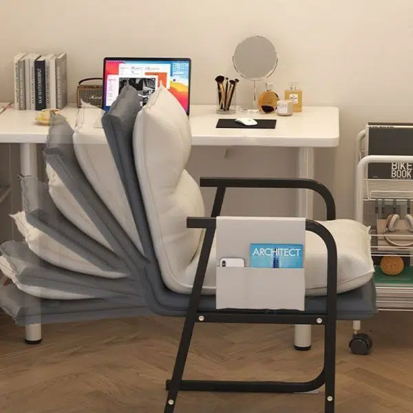 Contemporary Scandinavian Rectangular Square Storage Bag Metal Waterproof Fabric Adjustable Backrest Accent Chair Backrest Armrest For Living Room - Image 6