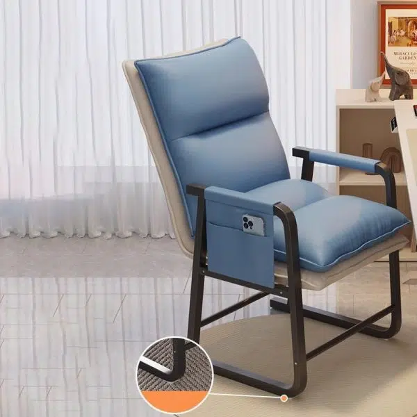 Contemporary Scandinavian Rectangular Square Storage Bag Metal Waterproof Fabric Adjustable Backrest Accent Chair Backrest Armrest For Living Room - Image 8