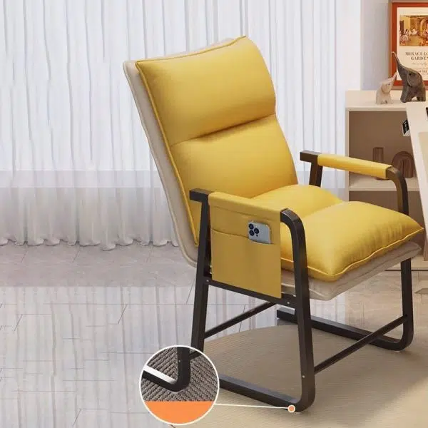 Contemporary Scandinavian Rectangular Square Storage Bag Metal Waterproof Fabric Adjustable Backrest Accent Chair Backrest Armrest For Living Room - Image 10