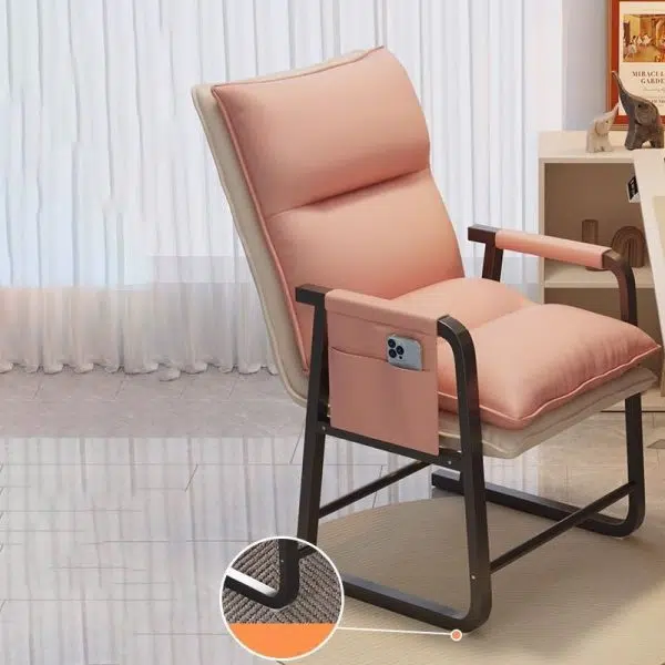 Contemporary Scandinavian Rectangular Square Storage Bag Metal Waterproof Fabric Adjustable Backrest Accent Chair Backrest Armrest For Living Room - Image 11