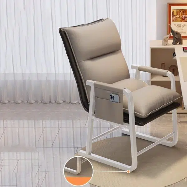 Contemporary Scandinavian Rectangular Square Storage Bag Metal Waterproof Fabric Adjustable Backrest Accent Chair Backrest Armrest For Living Room - Image 13