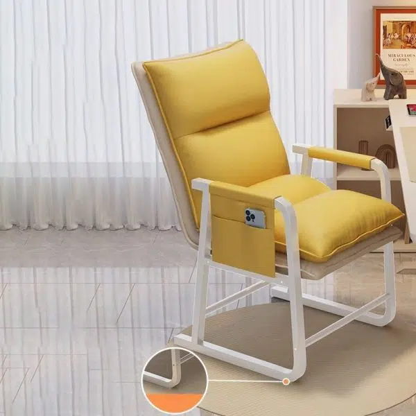 Contemporary Scandinavian Rectangular Square Storage Bag Metal Waterproof Fabric Adjustable Backrest Accent Chair Backrest Armrest For Living Room - Image 16