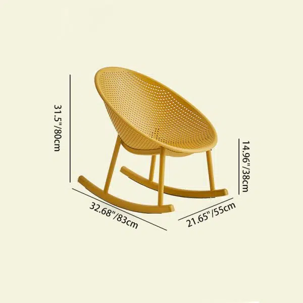 Modern Minimalist Hollowed Out Oval Plastic Rocking Chair Backrest For Living Room - Image 3