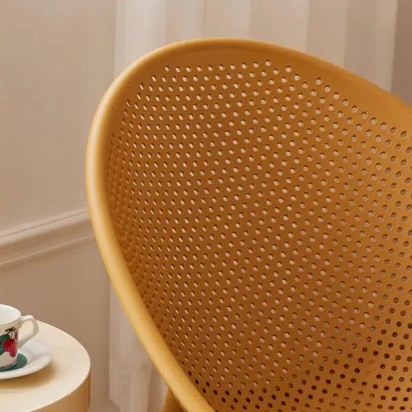 Modern Minimalist Hollowed Out Oval Plastic Rocking Chair Backrest For Living Room - Image 5