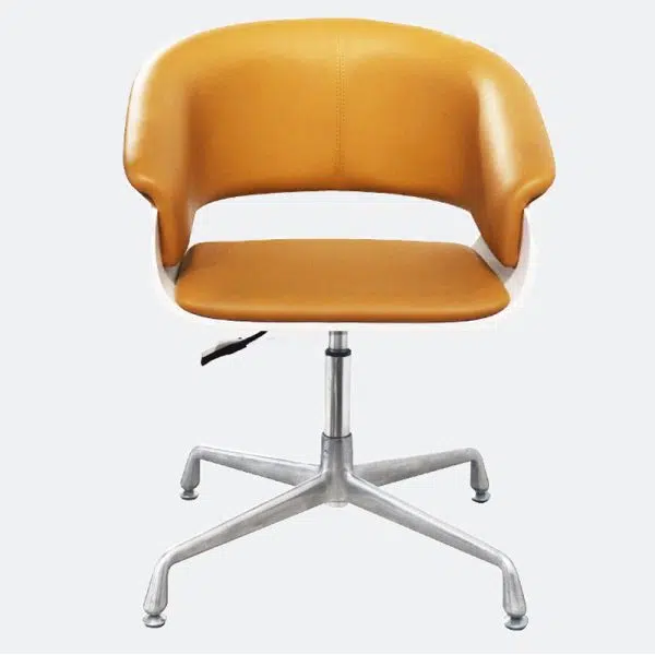 Modern Minimalist Square Wood Leather Liftable Desk Chair Backrest Armrest For Home Office - Image 9