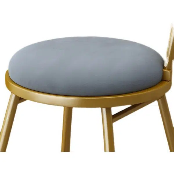 Modern Art Deco Round Rhombus Metal Velvet Chair Backrest For Living Room - Image 7