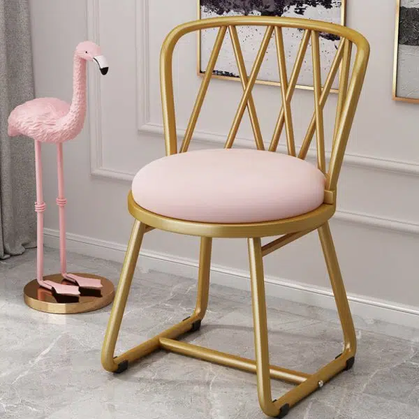 Modern Art Deco Round Rhombus Metal Velvet Chair Backrest For Living Room - Image 12