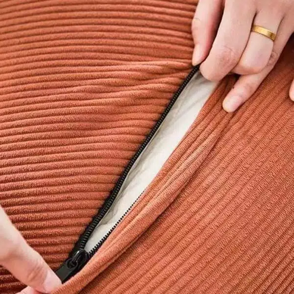 Contemporary Scandinavian Square Tatami Corduroy Fabric Accent Chair Backrest For Living Room - Image 5