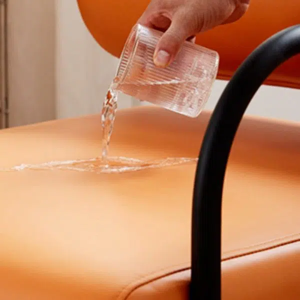 Modern Minimalist Square Cylinder Metal Fabric Accent Chair Backrest Armrest For Living Room - Image 6